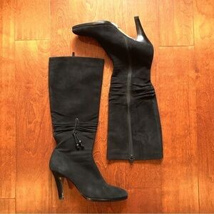 Cole Haan Nike Air, “Latasha” Tall Heeled Boots, Black Suede, Size 9